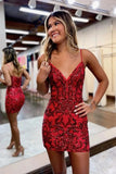 Royal Blue Sequin Lace Bodycon Short Homecoming Dresses, Short Party Dress, SH663 | red homecoming dress | lace homecoming dresses | homecoming dresses for teens | where to get homecoming dresses near me | simidress.com