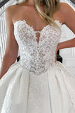 Satin A Line Sweetheart Vintage Wedding Dresses With Lace Appliques, SW713