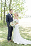 Satin Mermaid Off-the-Shoulder Forest Wedding Dresses With Bowknot, SW718 image 2