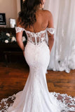 Satin Mermaid Sweetheart Chapel Train Wedding Dresses With Appliques, SW758 | lace wedding dress | bohemian lace wedding dresses | classic lace wedding dress | simidress.com