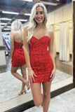 Sheath Sweetheart Neck Strapless Corset Short Homecoming Dress With Lace, SH645