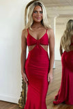 Simple Sexy Red Sheath Spaghetti Straps Prom Dresses, Evening Dresses, SLP014 | mermaid prom dress | prom dress stores | prom dresses near me | simidress.com