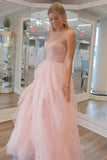 Stunning Light Pink Tulle Strapless Beaded Prom Dresses, Party Dress, SLP006 image 2