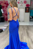 Trendy Lilac Mermaid Spaghetti Straps Beaded Prom Dresses, Party Dress, SLP111 image 4