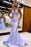 Trendy Lilac Mermaid Spaghetti Straps Beaded Prom Dresses, Party Dress, SLP111 image 1