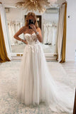 Tulle A-line Sweetheart Neck Lace Appliques Wedding Dresses, Bridal Gown, SW645 image 1