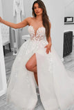 Tulle A Line Sweetheart Neck Strapless Beach Wedding Dresses, Bridal Gown, SW753 | sexy wedding dress | cheap lace wedding dress | wedding dresses online | simidress.com