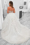 Tulle A Line Sweetheart Neck Strapless Beach Wedding Dresses, Bridal Gown, SW753 | summer wedding dress | cheap lace wedding dresses near me | bohemian wedding dress | simidress.com