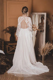 Tulle A Line V Neck Lace Top Flare Sleeves Wedding Dresses, Bridal Gown, SW744 | wedding dress styles | backless wedding dress | plus size wedding dress | simidress.com