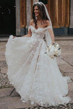 Ivory lace wedding dresses | summer wedding dress | bridal gown | simidress.com