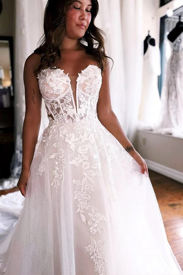 Tulle A-line Sweetheart Princess Wedding Dresses, SW675 | Simidress Tulle A-line Sweetheart Princess Wedding Dresses, SW675 | Simidress