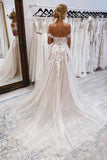 Tulle A Line Off Shoulder Wedding Dresses With Lace Appliques, Bridal Gowns, SW762 | cheap lace wedding dress online | lace wedding gown | new arrival wedding dress | simidress.com