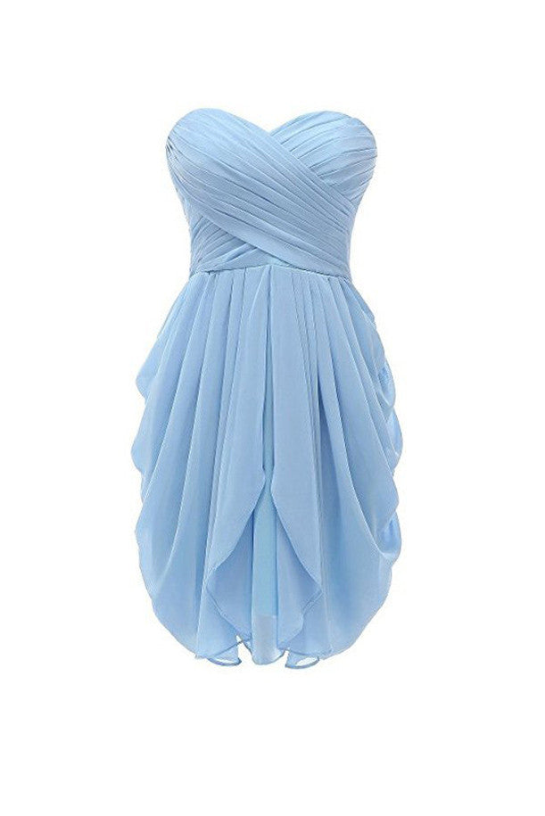 Homecoming Dresses, Strapless Chiffon Short Bridesmaid Dresses Prom Gowns