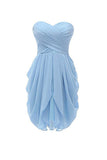 Homecoming Dresses, Strapless Chiffon Short Bridesmaid Dresses Prom Gowns