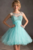 Blue Homecoming Prom Dress,Tiffany Tulle Lace Perfect homecoming prom dresses,SVD553