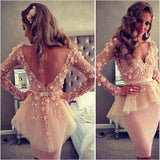 V-Neck Open Back  Formal Prom Dresses,Unique Evening Dresses,Prom Dresses Online,SVD555