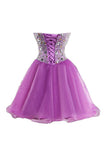 Purple Sweetheart Homecoming Dresses, Short Cocktail Dress Prom Dresses,SH67