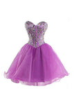 Purple Sweetheart Homecoming Dresses, Short Cocktail Dress Prom Dresses