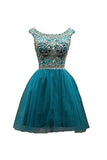 Short Prom Dresses, Tulle Scoop Neckline A Line Homecoming Dresses, SH68