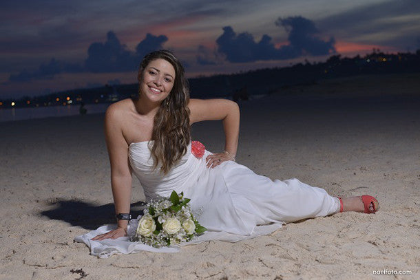 Chiffon Sheath Sweetheart Sweep Train Beach Wedding Dress With Ruffle, SW22