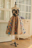 A-line Sweetheart Neck Butterflies Homecoming Dresses, Short Prom Dress, SH564