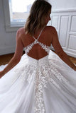 A-line Tulle Lace Appliques Wedding Dresses With Court Train, Bridal Gown, SW561 | lace wedding dresses | wedding dresses online | bridal styles | simidress.com