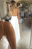 A Line V Neck Top Lace Spaghetti Straps Wedding Dresses, Bridal Gown, SW421