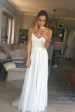 A Line V Neck Top Lace Spaghetti Straps Wedding Dresses, Bridal Gown, SW421