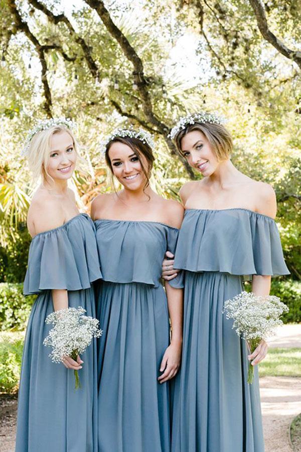 Slate Gray Mismatched Chiffon Off Shoulder Cheap Long Bridesmaid Dress Simidress Slate Gray Mismatched Chiffon Off Shoulder Cheap Long Bridesmaid Dress Simidress