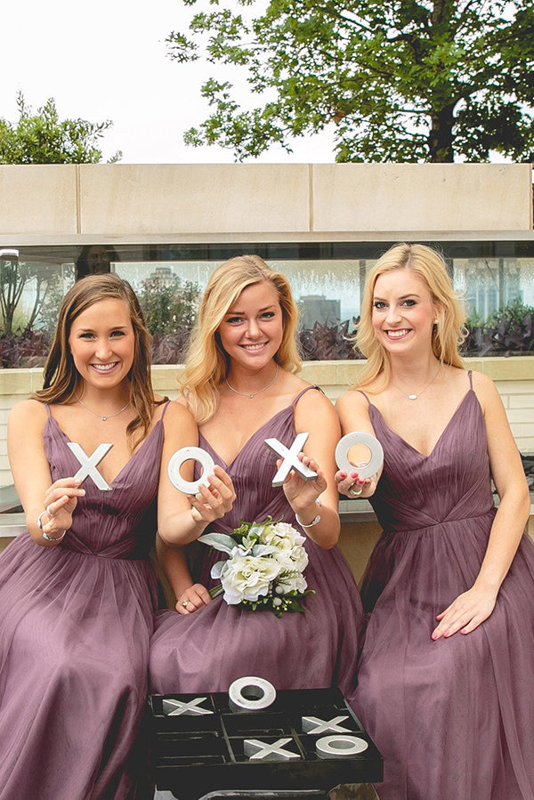 Dusty Purple Spaghetti Straps Bridesmaid Dresses, BD100 | Simidress Dusty Purple Spaghetti Straps Bridesmaid Dresses, BD100 | Simidress