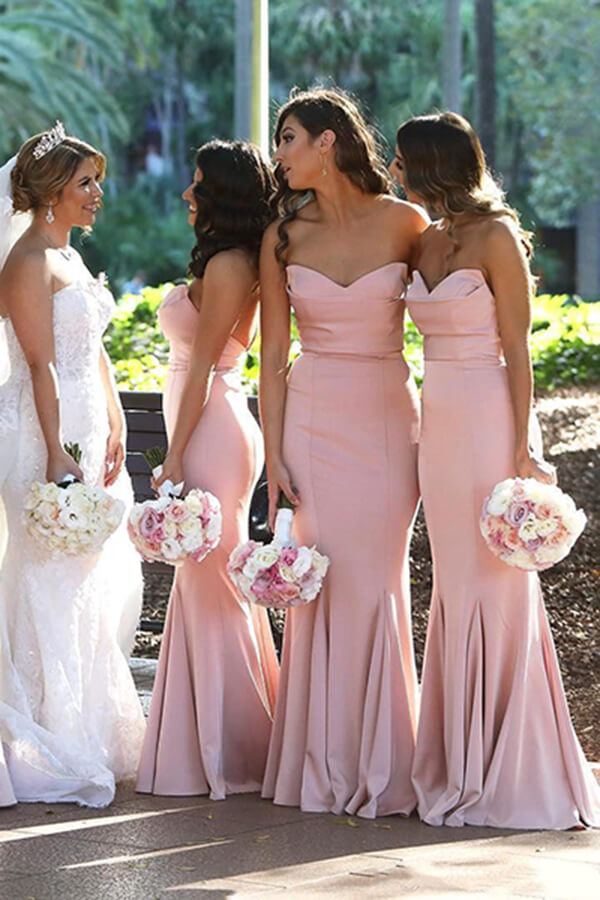 Blush Pink Mermaid Sweetheart Bridesmaid Dresses, Wedding Guest Gown, BD102 | bridesmaid dresses | wedding guest dresses | wedding party dresses | bridesmaid dresses online | Simidress