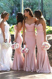 Blush Pink Mermaid Sweetheart Bridesmaid Dresses, Wedding Guest Gown, BD102