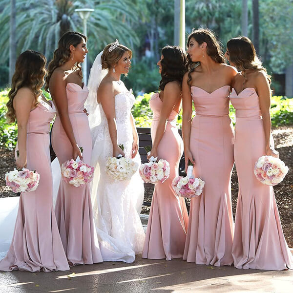 Blush pink bridesmaid dresses | Simidress.com