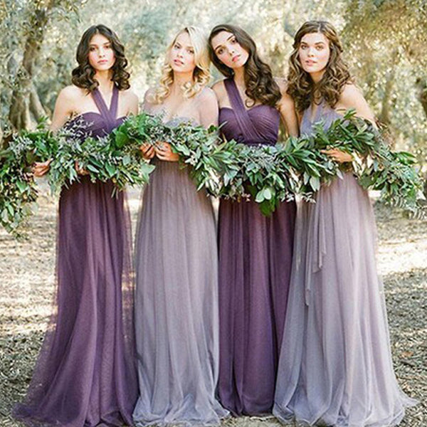 Cheap Charming Bridesmaid Dresses,Tulle Long Wedding Party Dresses, BD35