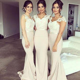 Off Shoulder Sweet Heart Lace Mermaid Long Wedding Party Dresses, BD52