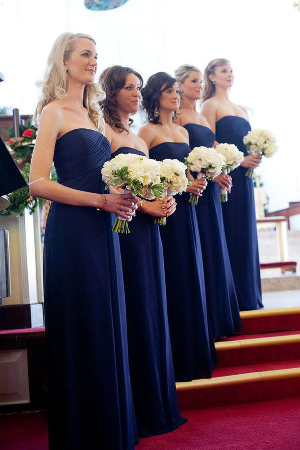 Inexpensive Royal Blue Off Shoulder Floor Length Bridesmaid Dress, BD56