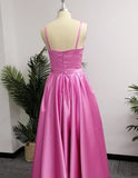 Simple A-Line Spaghetti Straps Floor-length Prom Dresses with Side Slit, SP454 at www.simidress.com