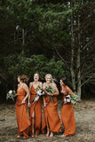 Beautiful A-line V-neck Spaghetti Straps Bridesmaid Dresses With Side Slit, BD122 | bridesmaid outfit | cheap bridesmaid dresses | long bridesmaid dresses | www.simidress.com