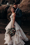 Beautiful Ball Gown Beaded Sweetheart Tiered Skirt Beach Wedding Dresses, SW448 | bridal gown | beach wedding dress | wedding dress online | www.simidress.com