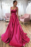 Beautiful Satin A-line Straps Cheap Prom Dresses, Long Formal Dresses, SP732 | purple prom dresses | a line satin prom dresses | evening dress | www.simidress.com