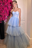 Beautiful Tulle A-line Sweetheart Neckline Prom Dresses, Evening Dresses, SP907