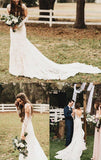 Beautiful Tulle Lace Ivory V-neck Long Sleeves Wedding Dresses, Bridal Gowns, SW453 | mermaid wedding dresses | lace wedding dress | cheap wedding dress | www.simidress.com
