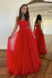 Black Tulle A-line Sweetheart Neck Lace Prom Dresses, Evening Dresses, SP913 | red prom dresses | party dresses | evening gown | simidress.com