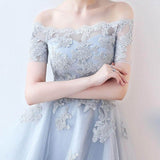 Blue Tulle Lace A-line High Low Homecoming Dresses, Short Prom Dresses, SH570 | sweet 16 dress | short party dresses | evening dresses | www.simidress.com​
