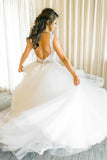 simidress.com offer Cheap A-line Sleeveless Deep V Neck Floor-length Beach Wedding Dresses, SW258 | a line wedding dresses | v neck wedding dresses | cheap wedding dresses | wedding gowns | www.simidress.com