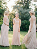 Chiffon A-line One Shoulder Sleeveless Long Bridesmaid Dresses, BD117 | chiffon bridesmaid dresses | one shoulder bridesmaid dresses | bridesmaid outfit | www.simidress.com