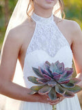 Cheap lace wedding dresses | beach wedding dresses online | a line halter wedding dresses | wedding gown | www.simidress.com