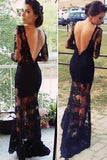 Fashion Black Sheath Lace Prom Dress Evening Dress, Prom Gowns,SP600