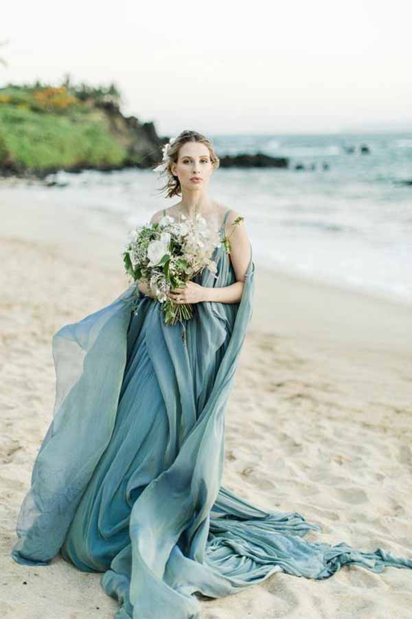 Flowy Chiffon Rustic Beach Wedding Dress With Train SW578 | Simidress Flowy Chiffon Rustic Beach Wedding Dress With Train SW578 | Simidress