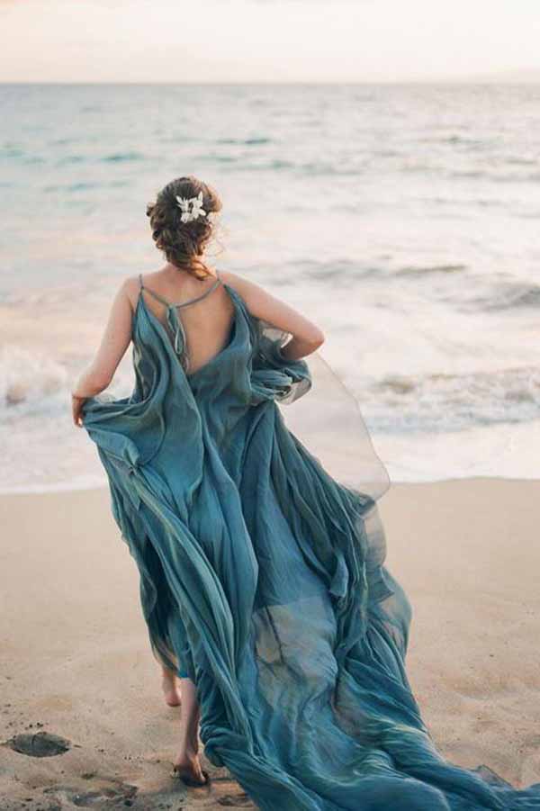 Flowy Chiffon Rustic Beach Wedding Dress With Train SW578 | Simidress Flowy Chiffon Rustic Beach Wedding Dress With Train SW578 | Simidress